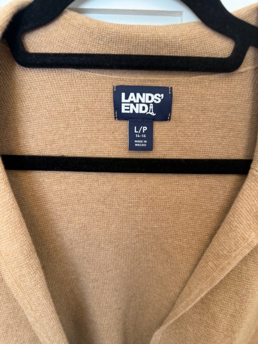 Lands' End Fine Gauge Cotton Button Front Blazer Sweater Size Large 14-16 Petite - Picture 9 of 9